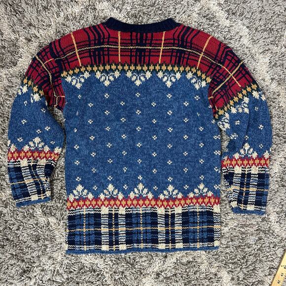 Bushwacker Winter Tunic Sweater Fair Isle Holiday Christmas Ice Skating Plaid S - Picture 2 of 10